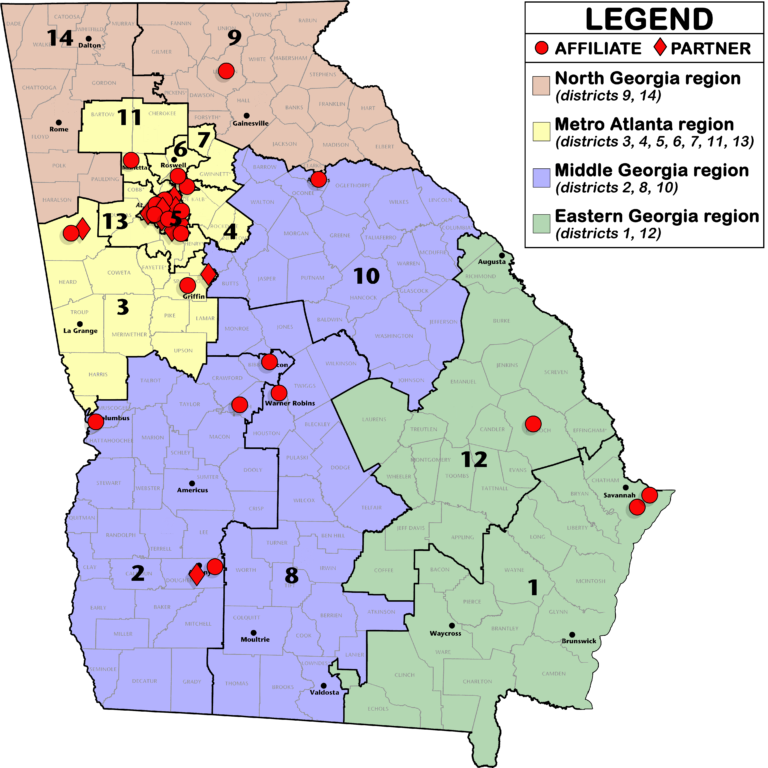 Affiliates and Partners Map – Georgia Space Grant Consortium